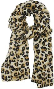 img 1 attached to Cashmere Pashmina Oversized Leopard Headscarf