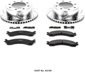 img 1 attached to 💥 Улучшите тормозные характеристики с комплектом Power Stop K2156 передних тормозных накладок из углеродного волокна Z23 и сверленых и нарезных тормозных дисков.
