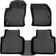 🚗 custom fit floor mats 2 row liner set black for volkswagen tiguan 2018-2021 - all models by smartliner logo