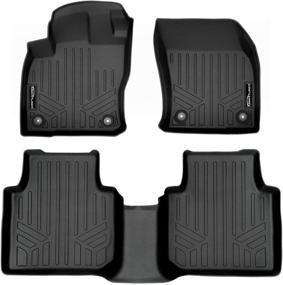 img 4 attached to 🚗 Custom Fit Floor Mats 2 Row Liner Set Black for Volkswagen Tiguan 2018-2021 - All Models by SMARTLINER