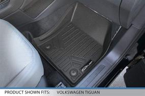 img 2 attached to 🚗 Custom Fit Floor Mats 2 Row Liner Set Black for Volkswagen Tiguan 2018-2021 - All Models by SMARTLINER