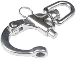 img 1 attached to 2" Pair of Quick Release Bail Rigging Swivel Eye Snap Shackles, Marine 316 Stainless Steel for Sailing Boats