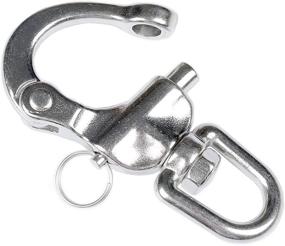 img 3 attached to 2" Pair of Quick Release Bail Rigging Swivel Eye Snap Shackles, Marine 316 Stainless Steel for Sailing Boats
