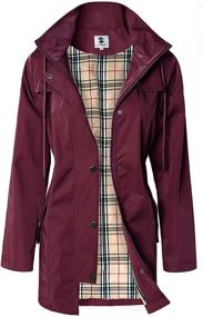 img 4 attached to Outdoor Raincoat Windbreaker Burgundy X Large Women's Clothing in Coats, Jackets & Vests