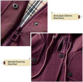 img 1 attached to Outdoor Raincoat Windbreaker Burgundy X Large Women's Clothing in Coats, Jackets & Vests