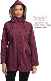 img 3 attached to Outdoor Raincoat Windbreaker Burgundy X Large Women's Clothing in Coats, Jackets & Vests