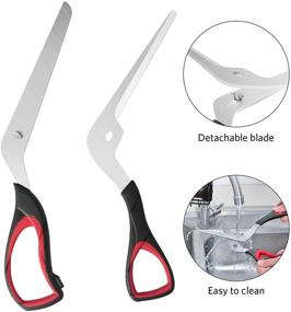 img 2 attached to 🍕 Asdirne Pizza Scissors: Ultra Sharp Detachable Blade Pizza Cutter with Ergonomic Soft Grip, 10.3 Inch, Black and Red