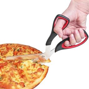 img 3 attached to 🍕 Asdirne Pizza Scissors: Ultra Sharp Detachable Blade Pizza Cutter with Ergonomic Soft Grip, 10.3 Inch, Black and Red