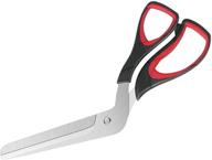 🍕 asdirne pizza scissors: ultra sharp detachable blade pizza cutter with ergonomic soft grip, 10.3 inch, black and red logo