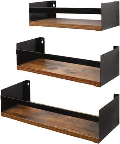 img 4 attached to 🎁 Stylish and Practical Giftgarden Black Floating Shelves Set of 3 - Ideal for Wall Storage in Bathroom, Kitchen, Bedroom, and More!