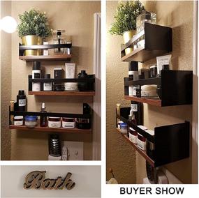 img 2 attached to 🎁 Stylish and Practical Giftgarden Black Floating Shelves Set of 3 - Ideal for Wall Storage in Bathroom, Kitchen, Bedroom, and More!