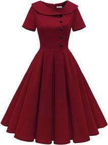 img 4 attached to ZAPAKA Womens Hepburn Vintage Dresses Women's Clothing for Dresses