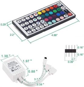 img 3 attached to DUNZHITECH 2-Port 44 Keys LED RGB Wireless IR Remote Control For 5050 2835 3528 RGB LED Strip Lights RGB Controller DC12V-24V （1 Pack 2PCS 4 Pin Connector)