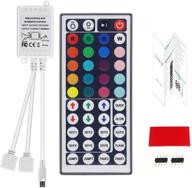 dunzhitech 2-port 44 keys led rgb wireless ir remote control for 5050 2835 3528 rgb led strip lights rgb controller dc12v-24v （1 pack 2pcs 4 pin connector) логотип