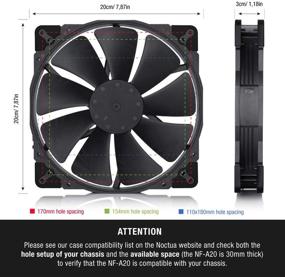 img 3 attached to Noctua NF-A20 PWM chromax.Black.swap, 🖤 Премиум-вентилятор без шума, 4-контактный (200x30mm, черный)