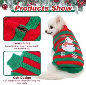 img 1 attached to 🐶 KOOLTAIL Christmas Dog Sweater - Snowman Stripes Holiday Sweaters Soft Knit for Winter Warmth Ugly Sweaters Jumpsuits for Dogs and Cats, Small to Large Sizes