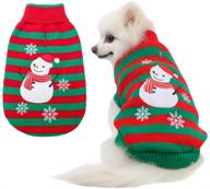 🐶 kooltail christmas dog sweater - snowman stripes holiday sweaters soft knit for winter warmth ugly sweaters jumpsuits for dogs and cats, small to large sizes логотип