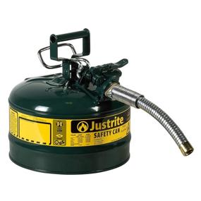 img 1 attached to Justrite AccuFlow 7225430 Type II Galvanized Steel Safety Can - 1&quot; Spout for Optimal Liquid Dispensing