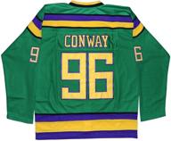 eway charlie conway #96 mighty ducks hockey jersey, with stitched letters and numbers, available in s-xxxl sizes logo