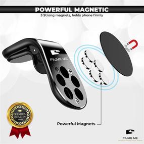 img 2 attached to Small Lightweight Flexible Magnetic Air Vent Smartphone Mount - Luxury Magnet L Shape Stand for Vehicles, Car Accessories - GPS Friendly Hands-Free Traveling Tool (Black)