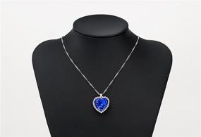 img 2 attached to 💙 NEOGLORY Blue Crystal Heart Love Shaped Necklace: Heart of The Ocean Pendant, Titanic-inspired Jewelry for Women - Perfect 18+2inch Gift