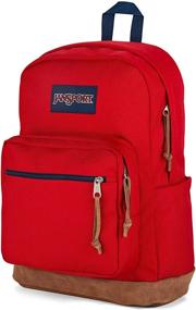 img 1 attached to JanSport Right Pack Backpack - Versatile School, Travel, Work, and Laptop Bookbag with Suede Leather Bottom and Convenient Water Bottle Pocket - Red Tape