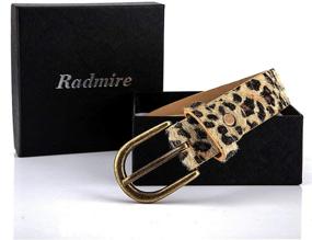 img 3 attached to Stylish Leopard Print Leather Belt for Women's Jeans & Dresses