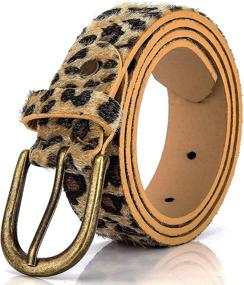 img 1 attached to Stylish Leopard Print Leather Belt for Women's Jeans & Dresses