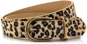img 4 attached to Stylish Leopard Print Leather Belt for Women's Jeans & Dresses