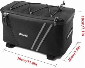 img 1 attached to 🚲 ERRLANER Rear Carrier Bag - Insulated Trunk Cooler, PU Leather Waterproof, 11L/7L Large Capacity, Storage Luggage Pouch, Reflective MTB Bike Pannier Shoulder Bag with Rain Cover