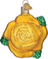 🌹 old world christmas multi-colored yellow rose ornament: vibrant holiday decoration логотип