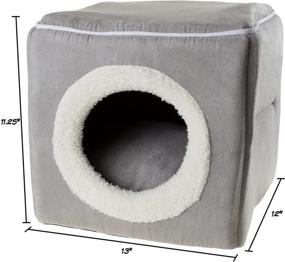 img 2 attached to 🐱 Cozy Haven for Cats & Kittens: PETMAKER Cave Pet Bed Collection - Enclosed Cavern with Removable Cushion Pad