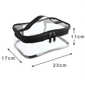 img 2 attached to 🔒 Waterproof Clear Makeup Bag with Zipper Closure - Portable Toiletry Bag for Travel, Transparent PVC Organizer with Handle, Ideal for Vacation, Bathroom Storage