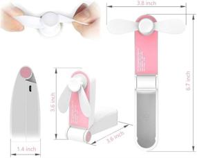 img 2 attached to 🌬️ VJJB Handheld Fan - Rechargeable USB Folding Mini Fan, Portable Lightweight Quiet Cooling Fan for Home, Work, Outdoor Travel (Pink)