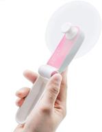 🌬️ vjjb handheld fan - rechargeable usb folding mini fan, portable lightweight quiet cooling fan for home, work, outdoor travel (pink) logo