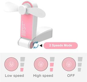 img 3 attached to 🌬️ VJJB Handheld Fan - Rechargeable USB Folding Mini Fan, Portable Lightweight Quiet Cooling Fan for Home, Work, Outdoor Travel (Pink)