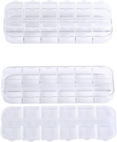 img 2 attached to 📦 Versatile 6-Piece Nail Art Tool Jewelry Storage Box: 12-Compartment Plastic Rhinestone Organizer Container Case with Display Containers