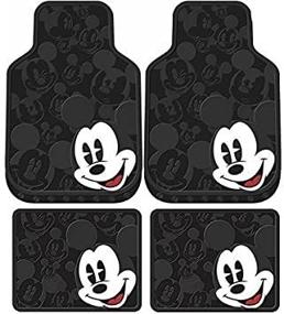 img 1 attached to 🐭 U.A.A. INC. Set of 4 Mickey Mouse Expressions Rubber Front and Rear Floor Mats