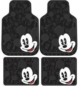 img 3 attached to 🐭 U.A.A. INC. Set of 4 Mickey Mouse Expressions Rubber Front and Rear Floor Mats