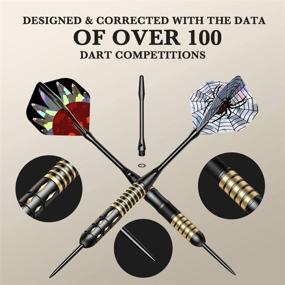 img 3 attached to Honwally Darts Metal Tip Set - Premium Professional Darts 6 Pack with Brass Barrels + 12 Aluminum Shafts + 12 Dart Flights + Dart Sharpener