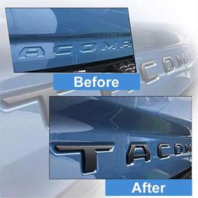 img 2 attached to 🚗 AOLEAD Tailgate Emblem Inserts Letters for 2016-2021 Taco - 3D Raised Metal, Matte Black Finish