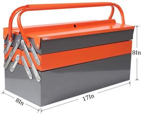 img 1 attached to Anlgkosy Orange and Gray 17-Inch Cantilever Steel Multi-Purpose Tool Box: Versatile Storage Solution with Orange and Gray Design