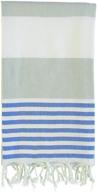 🛀 loomango luxury turkish towels - 100% cotton, ultra soft, laboom grey-royal blue logo