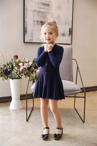 img 2 attached to 👗 SMILING PINKER Pleated Uniform Sweater: Stylish Girls' Clothing for Dresses