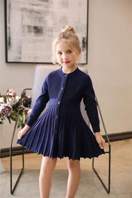 img 1 attached to 👗 SMILING PINKER Pleated Uniform Sweater: Stylish Girls' Clothing for Dresses