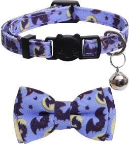 img 2 attached to Enhance Your Kitty's Halloween Style with Lamphyface 2 Pack/Set Breakaway Cat Collar featuring Cute Bow Tie and Bell for Adjustable Safety