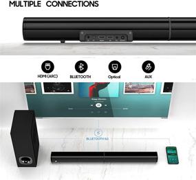 img 1 attached to Powerful PHEANOO D5 2.1 CH Soundbar with Subwoofer - 🔊 HDMI, Bluetooth 5.0, Optical, AUX Connectivity - 200W for Your TV