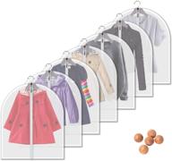 🧳 vosigreen 7-piece set of dust-proof garment bags - 31 inch translucent covers with full-length zipper, ideal for closet clothes storage and travel. bonus: includes 5 natural cedar balls. логотип