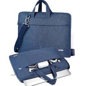 img 4 attached to 🔵 V Voova Laptop Bag Carrying Case 13 13.3 inch: MacBook Air, MacBook Pro, Surface Book, Chromebook - Blue