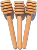 🍯 honey dipper stick set of 3, charcuterie accessories - honey dipper, honeycomb stick, honeycomb spoon, charcuterie utensils, honey spoon, honey server, honey stirrer - 3 inch wooden dipper logo